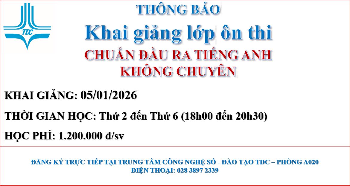 KHAI GIẢNG LỚP ÔN THI CHUẨN ĐẦU RA TIẾNG ANH KHÔNG CHUYÊN